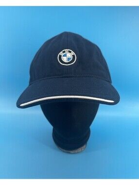 BMW Lifestyle Navy Blue Adjustable Baseball Cap Hat Embroidered Logo OSFM